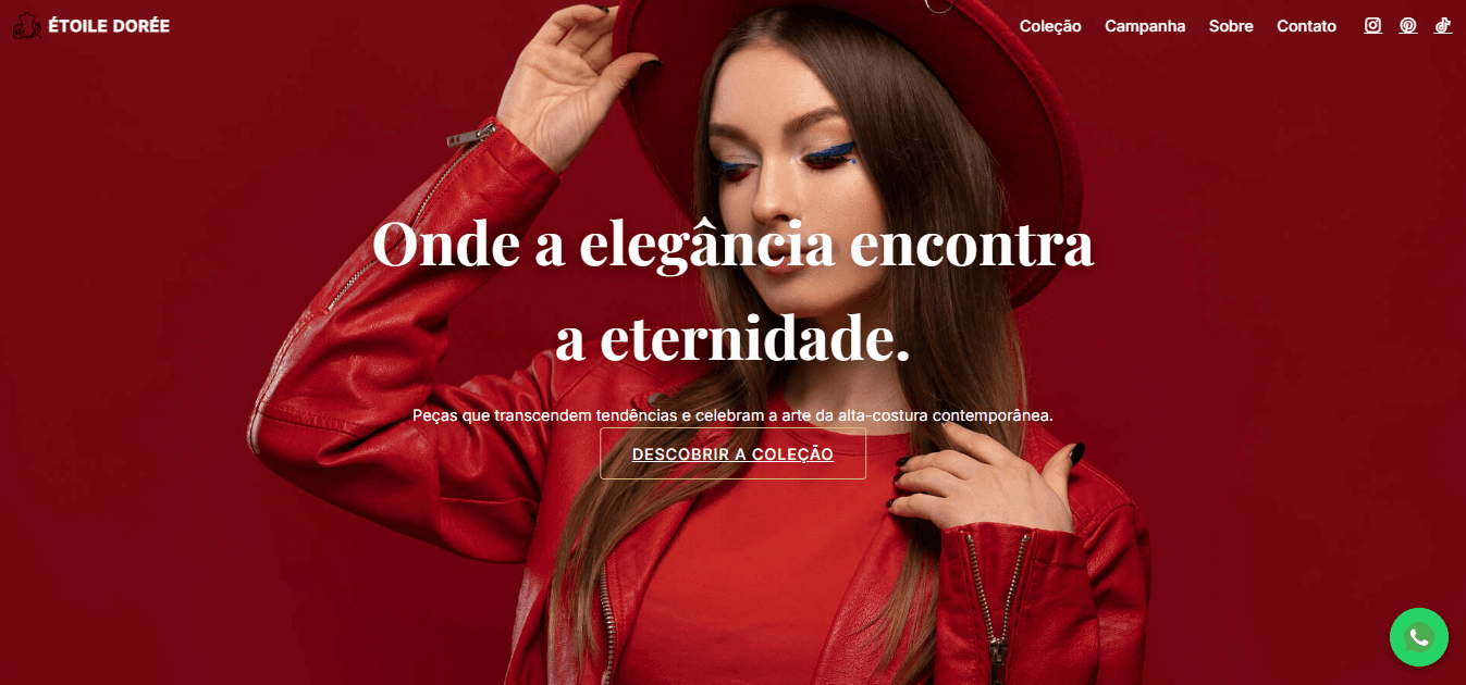 Projeto Site Institucional de Moda de Luxo