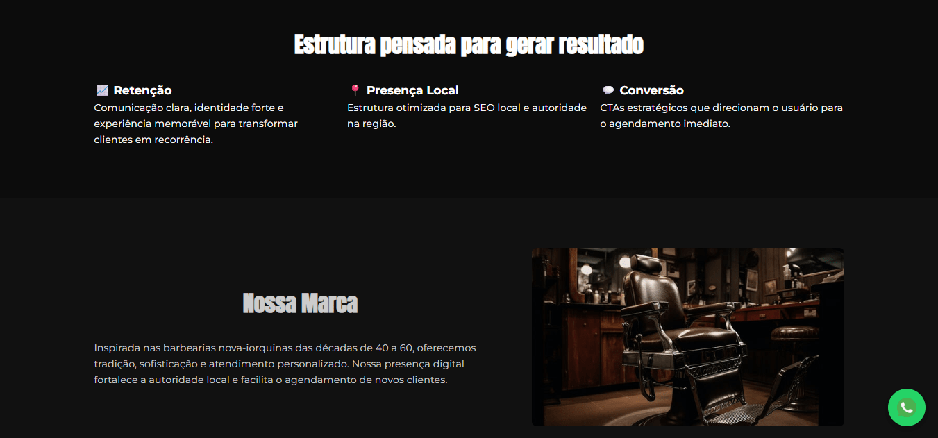 Exemplo site barbearia